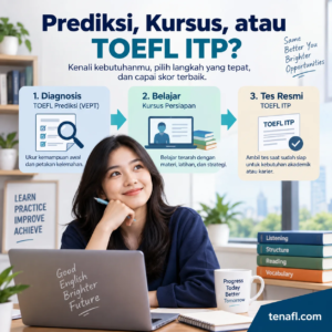 Panduan memilih TOEFL Prediksi, kursus persiapan, atau TOEFL ITP berdasarkan kebutuhan peserta