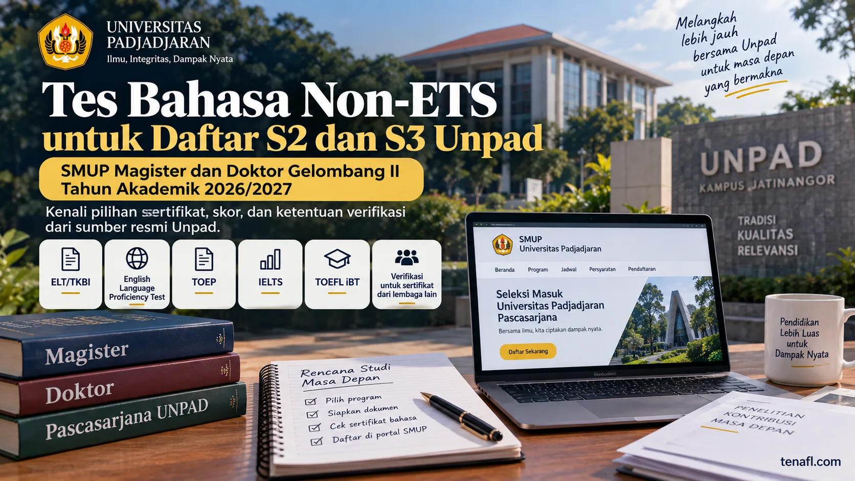 Tes Bahasa Non-ETS untuk Daftar S2 dan S3 Unpad